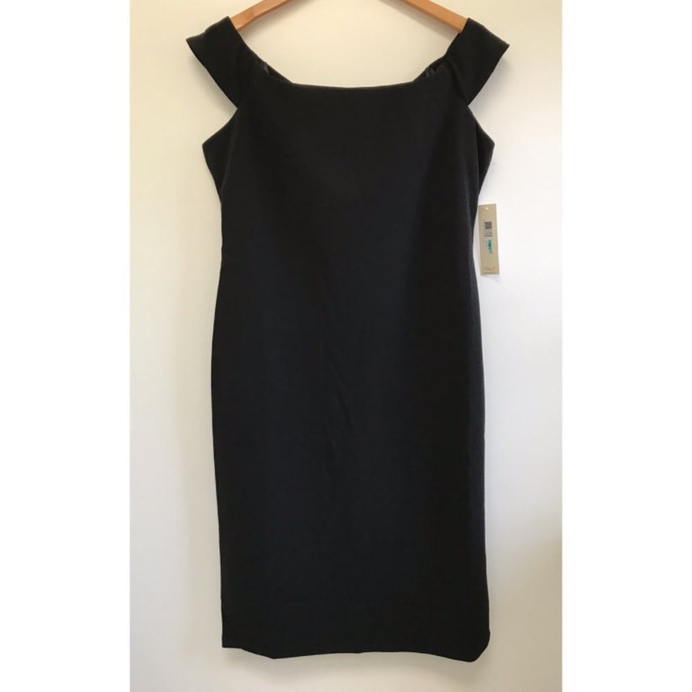 NWT Eliza J Off the Shoulder Sheath Black Dress